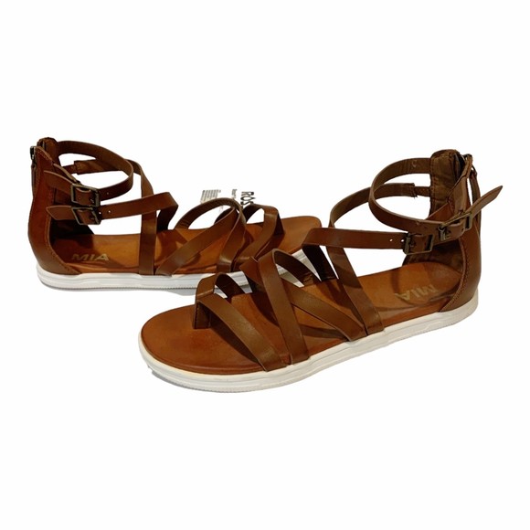 MIA Janel Brown Strappy Thong Gladiator Sandal 9M - Picture 2 of 4